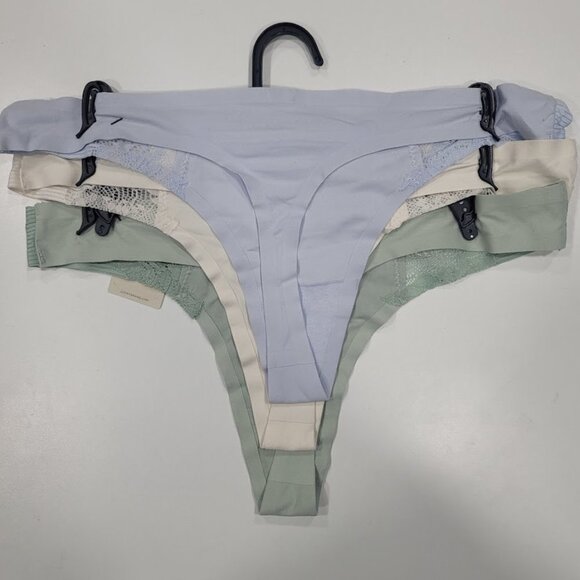 Lucky Brand Lace Trim Thongs Underwear  3-Pack - Picture 6 of 11